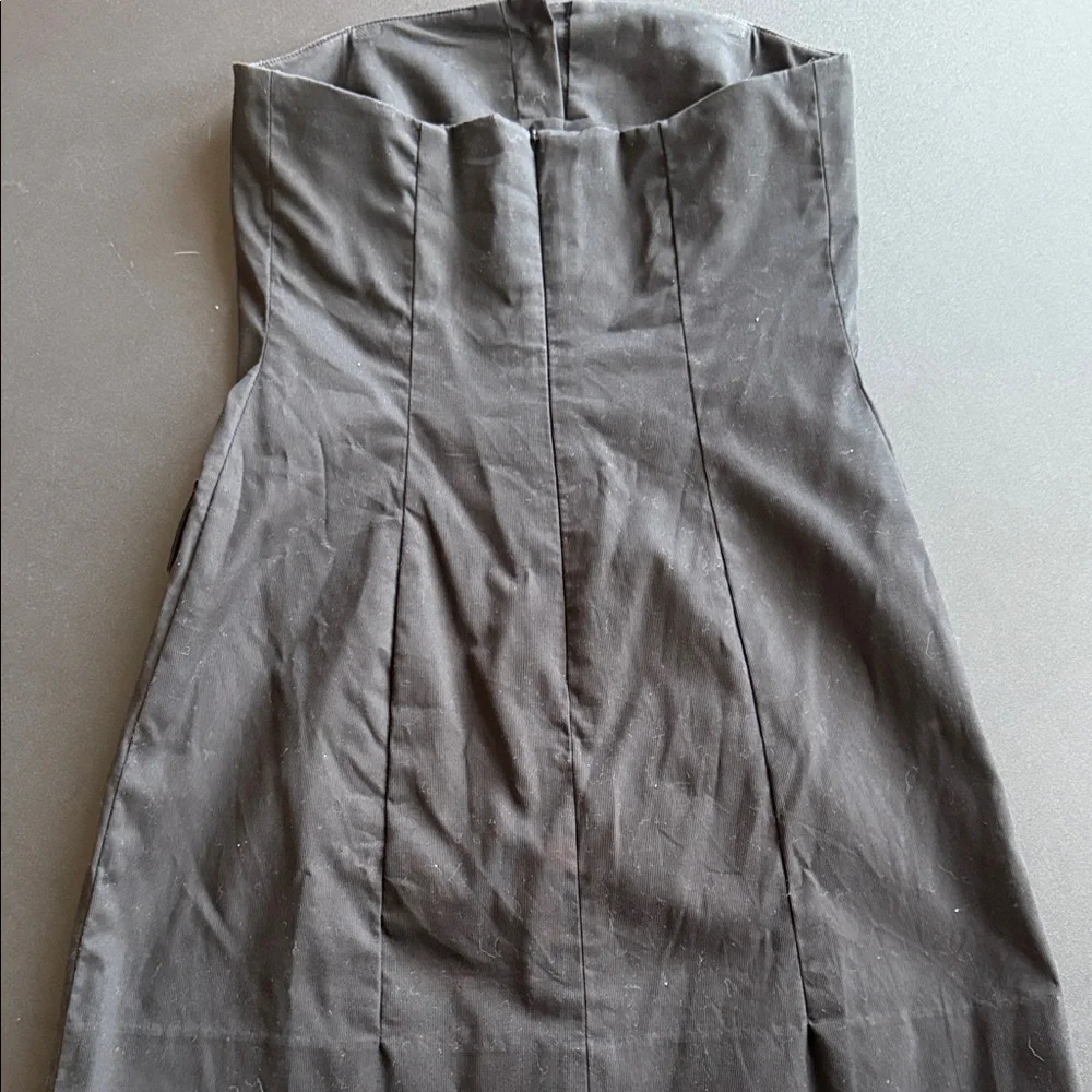 Strapless Black Button-Front Dress - Picture 2 of 2